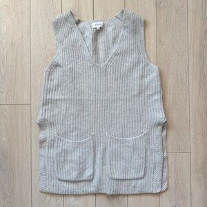Wilfred Aritzia Chartres Sweater Vest 100% Italian Wool Dove Gray Womens Size M